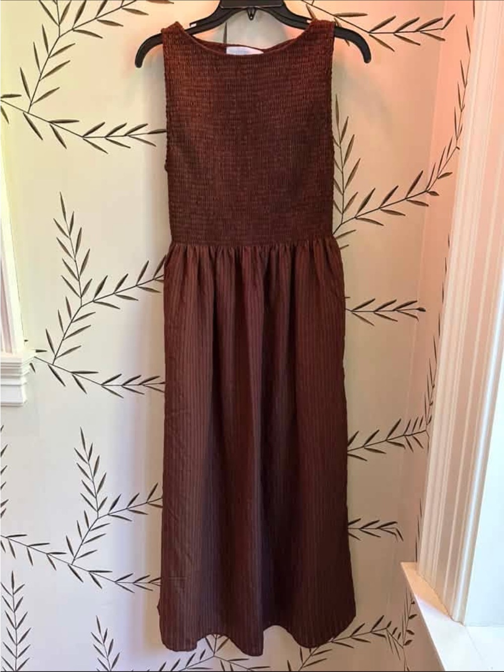 Hill House Cosima Nap dress. Chocolate Tonal Seersucker. S. EUC - Picture 5 of 6